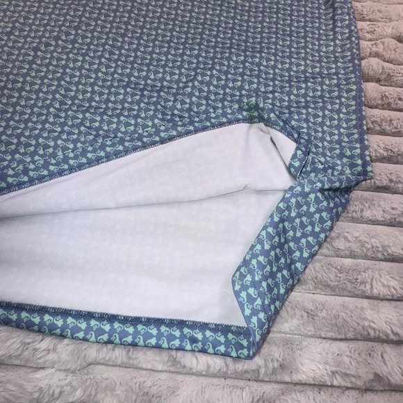 Turtleson Men's Large Performance Stretch Polo Floral AOP‎ Blue Green Golf Shirt - Picture 8 of 11